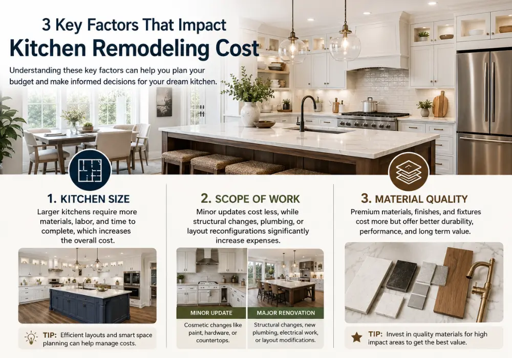 Three key factors of kitchen remodel cost